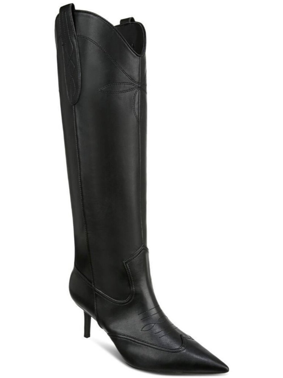 I.N.C. Hayleigh Mid-Heel Cowboy Boots Black Womens - 6m
